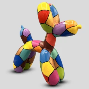 cane in ceramica con stampa arlecchino di Natural Style.