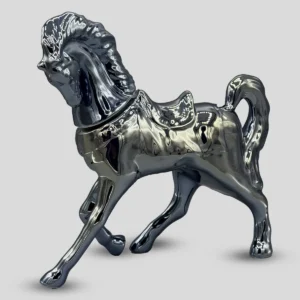 cavallo in ceramica di colore Night Blue Pearl di Natural Style.
